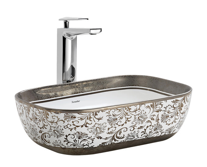Cera Sopie Table Top Wash Basin Silver A2021110SL