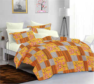 Sleeping Owls Allure 100% Soft Cotton 144 Tc Double Bedsheet with 2Pc Pillow Cover-228Cm X 254 cm