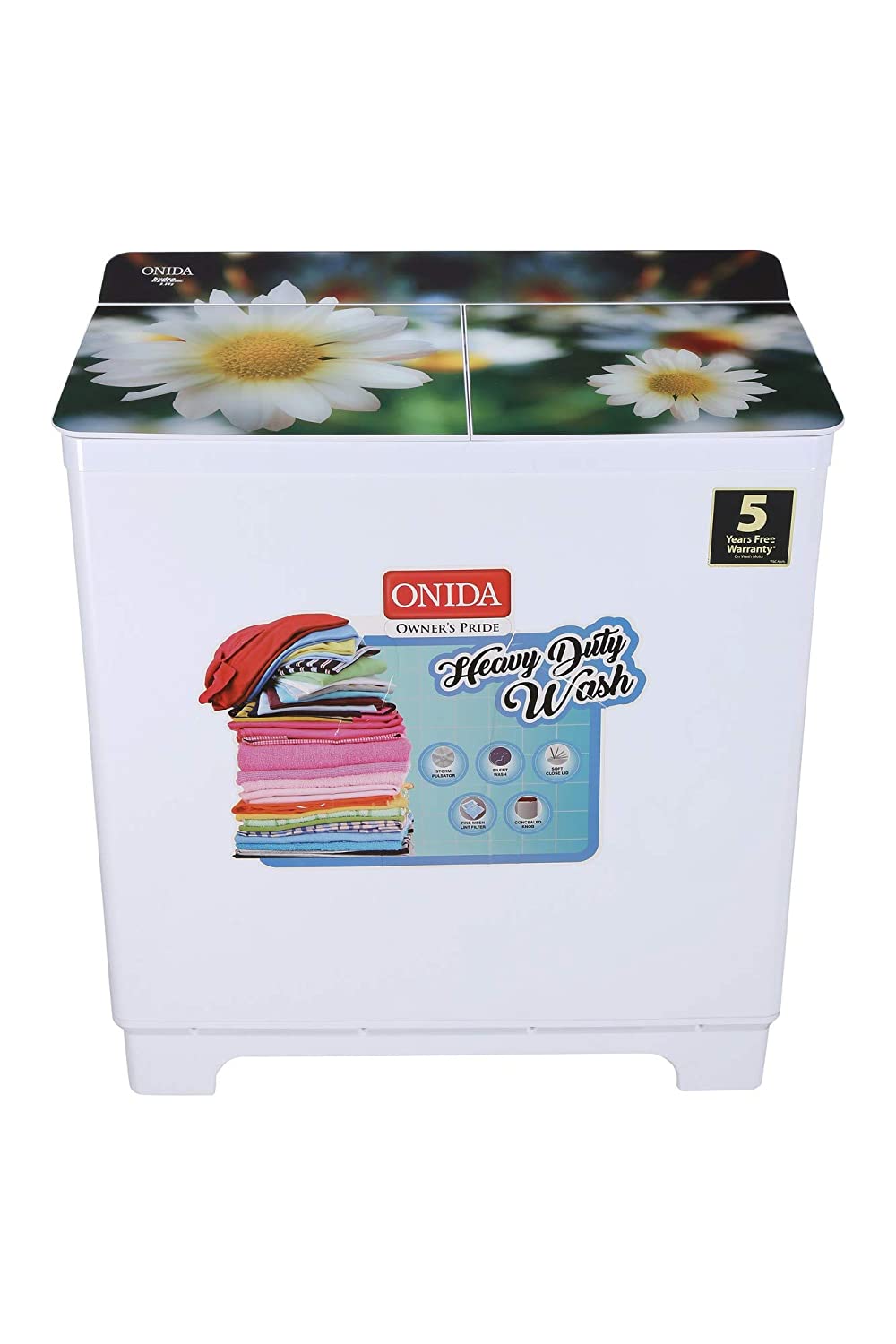Onida 8.5 kg Semi-Automatic Top Loading Washing Machine (S85GC1, White)