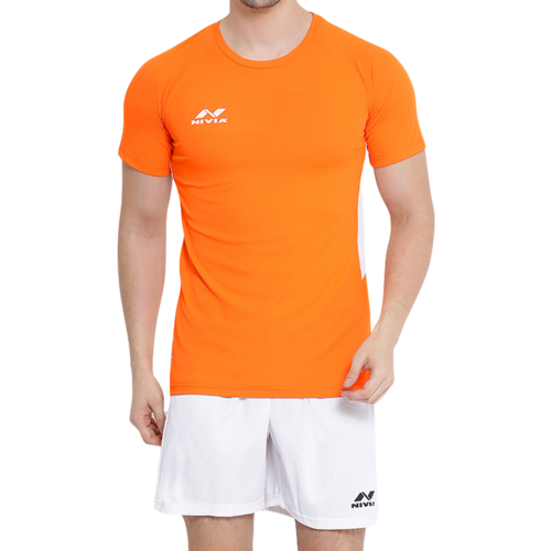 NIVIA Dominator Goalkeeper Jersey Set for Men (Orange/Navy Blue,S)