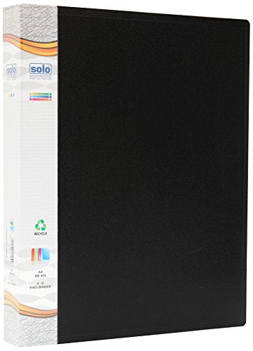 Solo RB404 Ring Binder 4 D Ring A4 Black Pack of 10