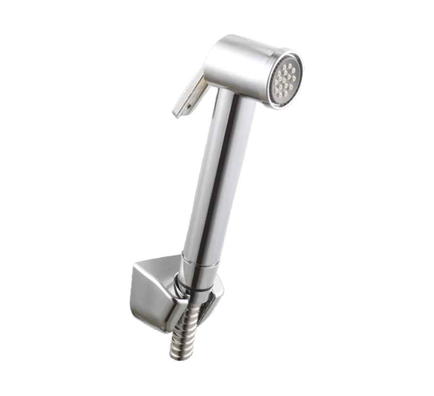 Hindware Sleek Health Faucet ABS with Rubbit Cleaning  System, 1.25 m Long SS Flexible Tube & ABS Wall Hook (F160108)