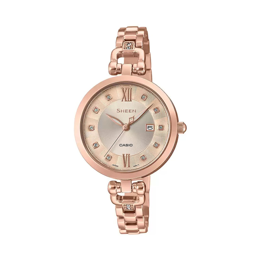 Casio Sheen SHE 4055PG 4AUDF SX256 Pink Gold IP Women's Watch