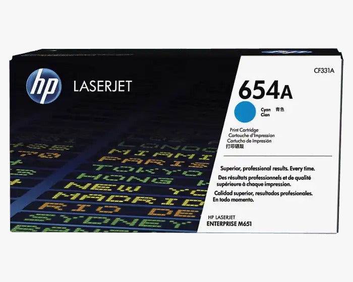 HP 654A Cyan Contract LaserJet Toner Cartridge