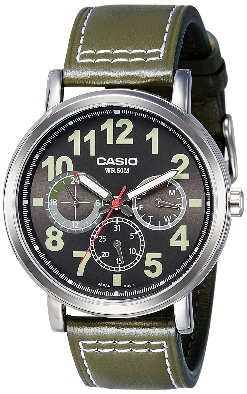 Casio Enticer Men Analog Green Dial Men's Watch MTP E309L 3AVDF A1171
