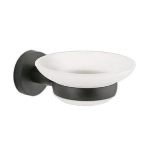 Parryware Soap Holder with Glass Shiny Black T4995A5
