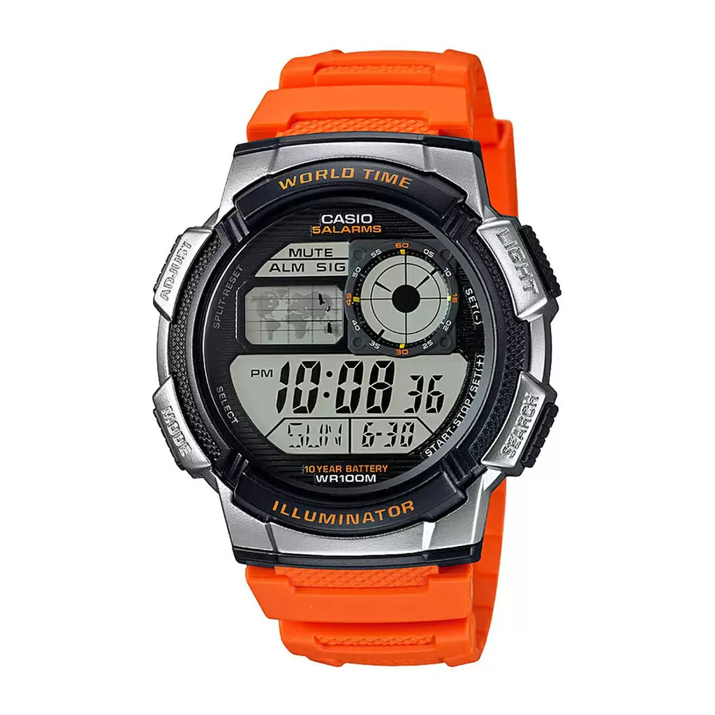 Casio Youth AE 1000W 4BVDF D121 Orange Digital Unisex Watch