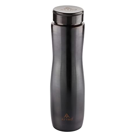 Attro Curve Vintage Matte Finish Copper Water Bottle1000 ml Brown