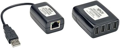 Tripp Lite 4 Port USB 2.0 Over Cat5 Cat6 Extender Hub Kit Black
