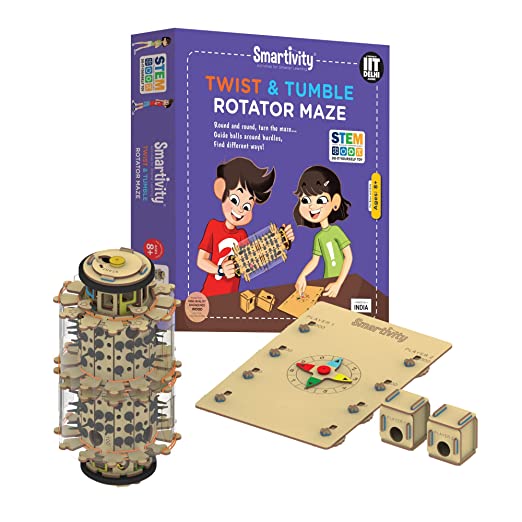 स्मार्टविटी ट्विस्ट एंड टम्बल रोटेटर मेज़ स्टेम एजुकेशनल DIY फन खिलौने, 8 से 14 साल के बच्चों के लिए एजुकेशनल और कंस्ट्रक्शन आधारित एक्टिविटी गेम, लड़कों और लड़कियों के लिए उपहार, भारत में निर्मित 6 का पैक