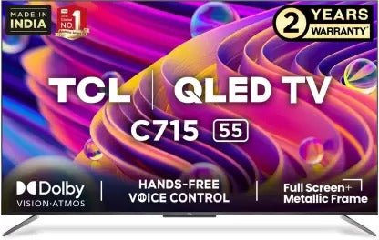 Open Box Unused TCL C715 Series 139 cm 55 Inch QLED Ultra HD 4K Smart Android TV