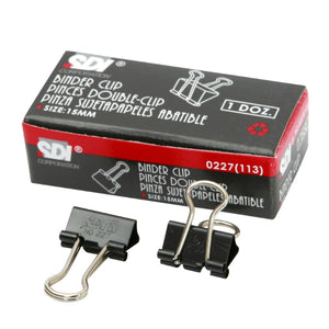 SDI 0227 Binder Clips 15mm(Box of 10 Pkt)