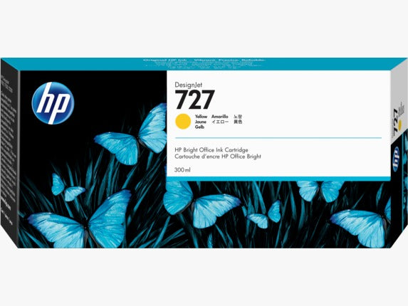 HP 727 300-मिली पीली स्याही कारतूस 