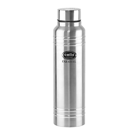 Cello Mileage Stainless Steel Water Bottle 1000 ml Set of 1 Silver Pack of 20