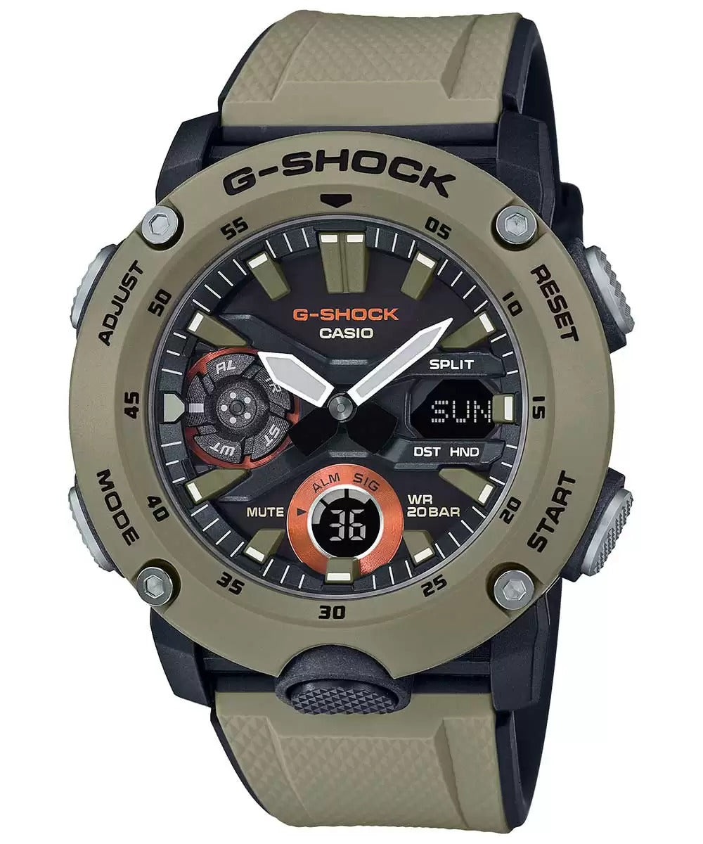 Casio G Shock Analog Digital Brown Dial Men's Watch GA 2000 5ADR G953