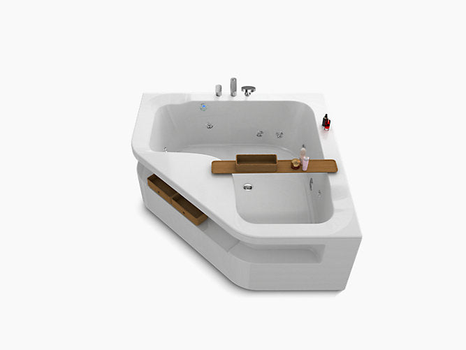 Kohler Aleutian 1.5m Triangular Integrated Whirlpool With Faucet K-20059K-NW-0