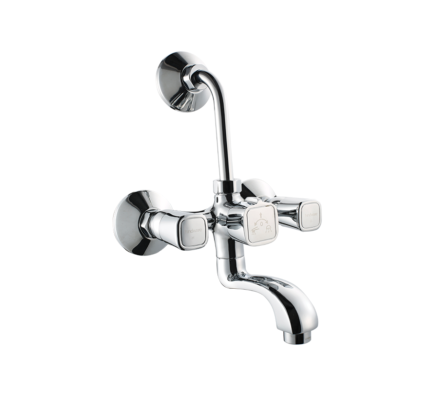 Hindware Dove Wall Mixer with Provision  for Overhead Shower with  115 mm Long Bend Pipe  (F740020)