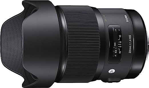 Used Sigma 20mm F1.4 DG HSM Art Lens for Nikon DSLR Cameras Black