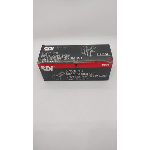 SDI 0226 Binder Clips 19mm (Box of 10 Pkt)
