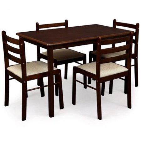 Detec™Solid Wood 4 Seater Dining Table With Cushion Seats