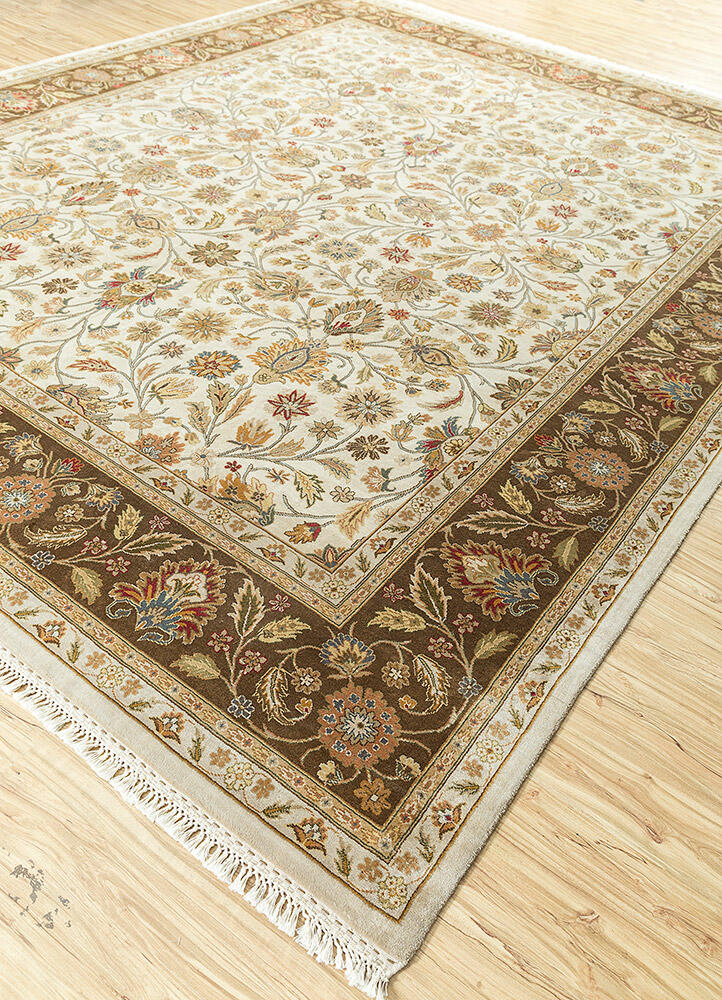 Jaipur Rugs Kashmir Rugs  Light Ivory/Cocoa Brown Color