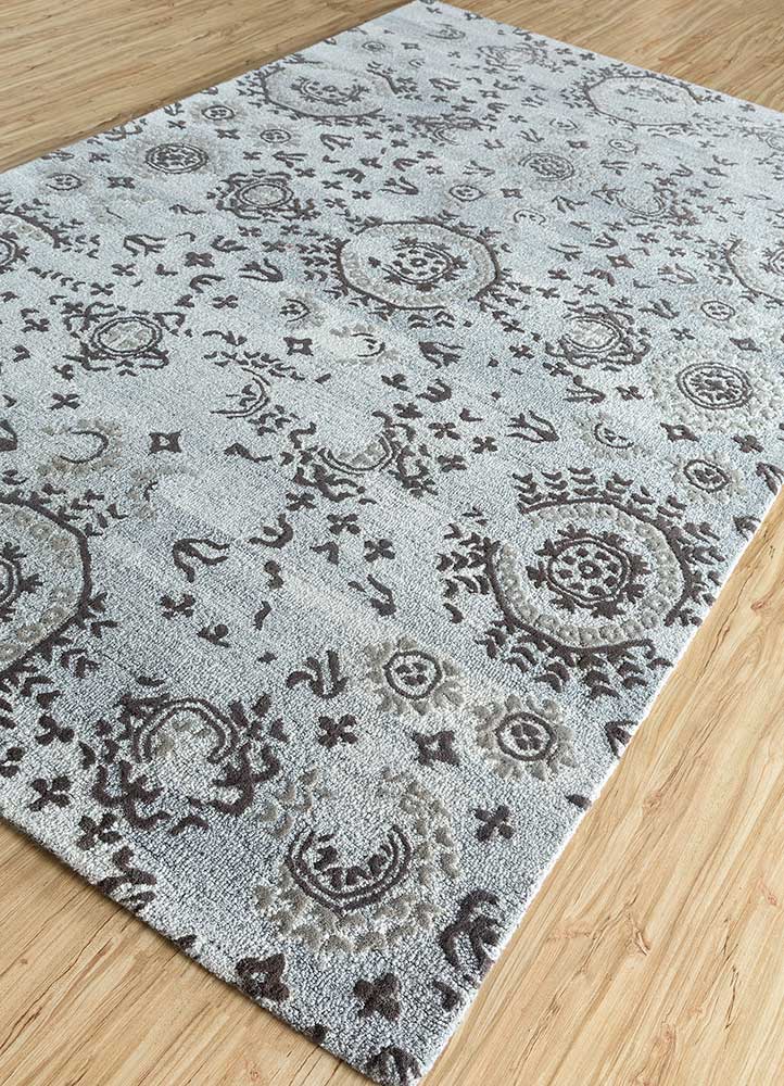 Jaipur Rugs Kilan Wool And Viscose Material Soft Texture 5x8 ft Silver Sea Moss
