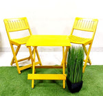 Load image into Gallery viewer, Detec Homzë Wooden Portable Folding Chair and Table set - Yellow 
