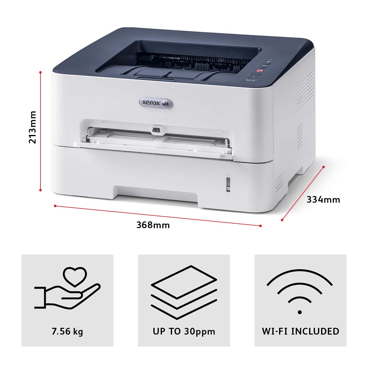 ज़ेरॉक्स बी210 प्रिंटर 30पीपीएम ए4 मोनो प्रिंटर