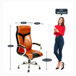 गैलरी व्यूवर में इमेज लोड करें, Detec™  Ergonomic Best Office Chair Back Arm Rest - Brown &amp; Black Color 
