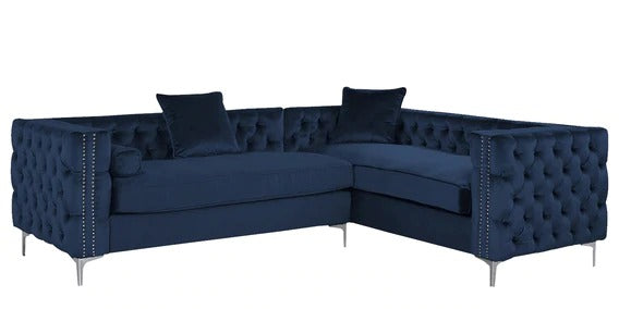 Detec™ Hasso Classic RHS Sofa - Velvet Blue Color