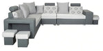 गैलरी व्यूवर में इमेज लोड करें, Detec™ Hansjörg 7 Seater Corner Sofa - Grey Color
