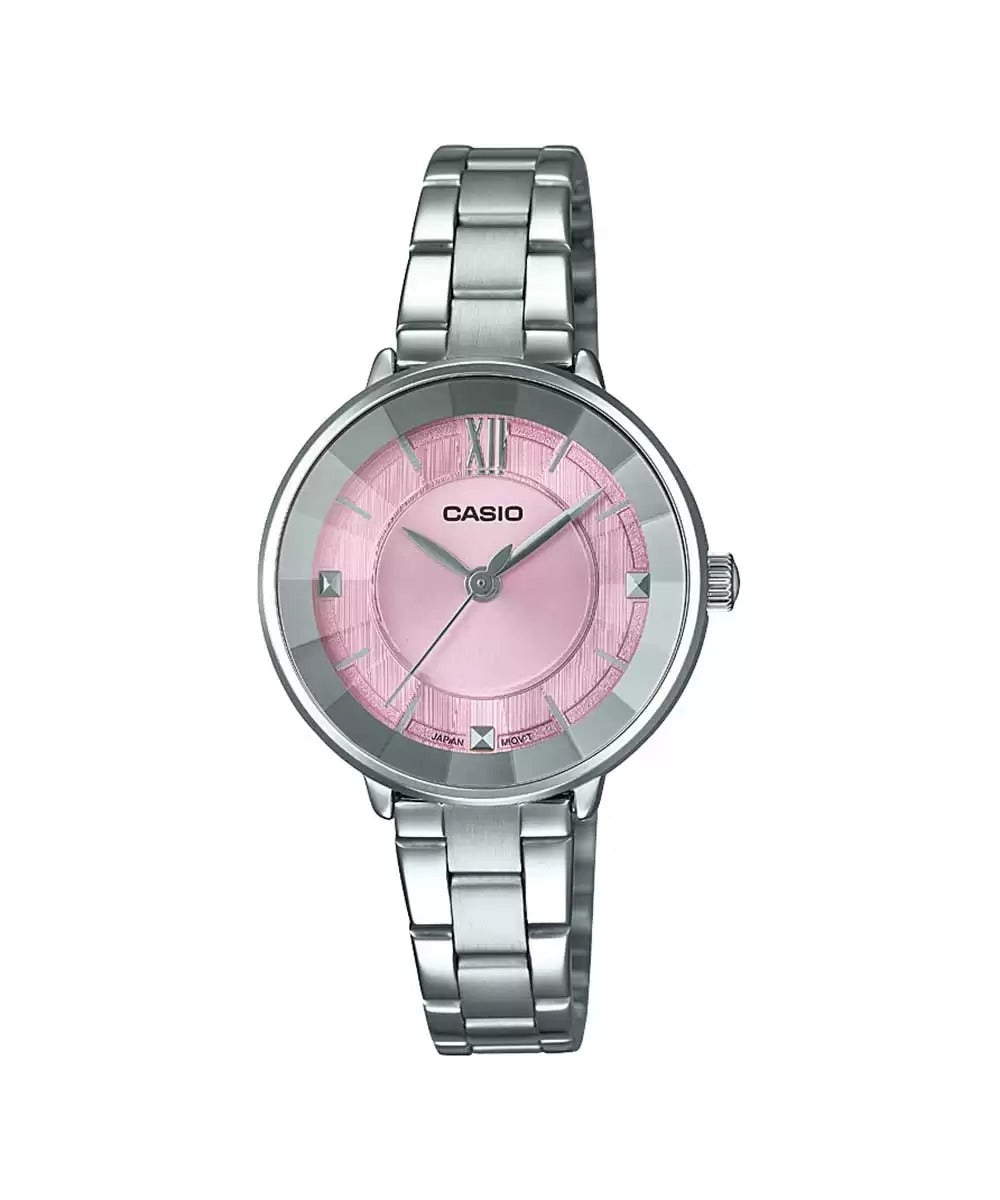 Casio Enticer Ladies LTP E163D 4ADF A1731 Silver Pink Analog Women's Watch