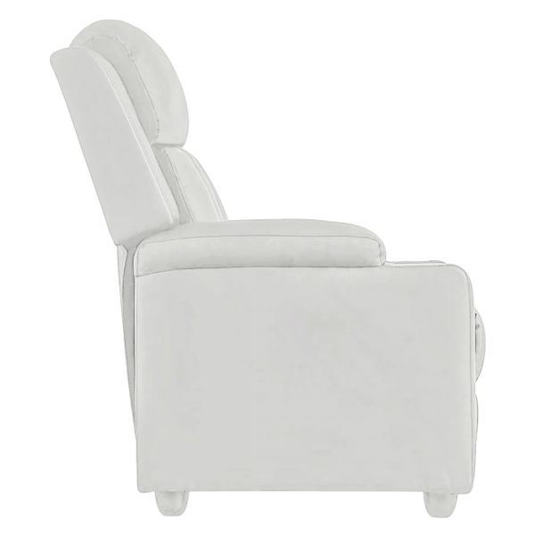 Detec™Classy 1 Seater Manual Recliner With Cupholders White Colour