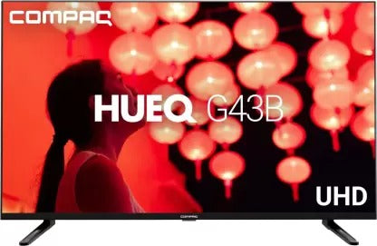 ओपन बॉक्स अप्रयुक्त कॉम्पैक HUEQ G43B 108 सेमी 43 इंच अल्ट्रा एचडी (4K) एलईडी स्मार्ट एंड्रॉइड टीवी
