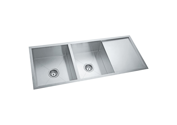Parryware Kitchen Sinks Double Bowl Sink with Drain Board Undermount - Matt Finish (C856799)