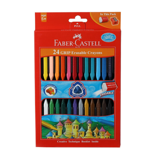 Detec™ Faber Castell 24 Grip Erasable Crayons Pack of 40