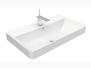 Kohler Forefront 900mm vanity top with single faucet hole in white