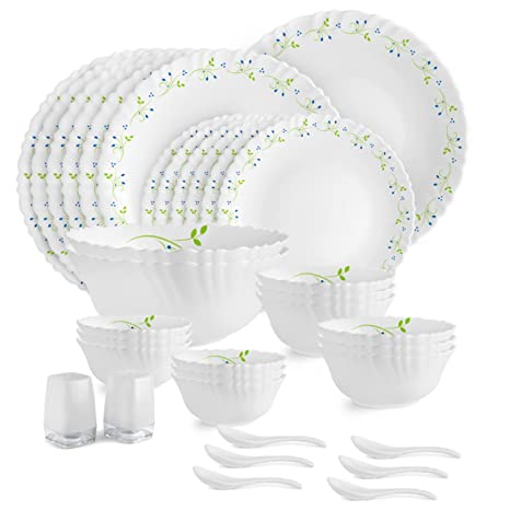 Cello Tropical Lagoon Dazzle Series Opalware Dinner Set 35 Pieces