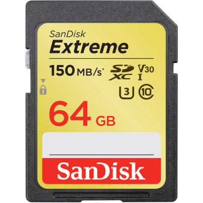 सैनडिस्क 64 जीबी एक्सट्रीम यूएचएस आईएसडीएक्ससी 150 एमबी एस मेमोरी कार्ड