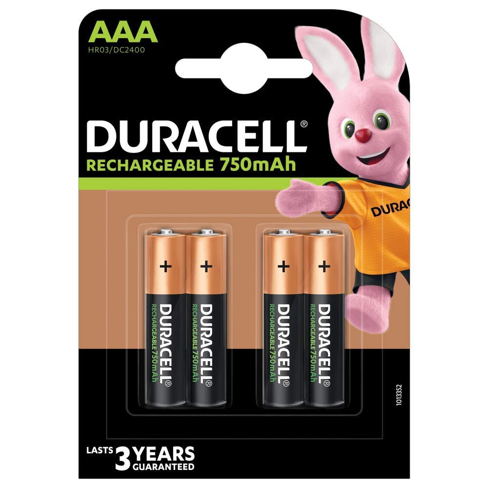 Duracell Rechargeable AAA 750mAh Batteries , Total 4 Cell