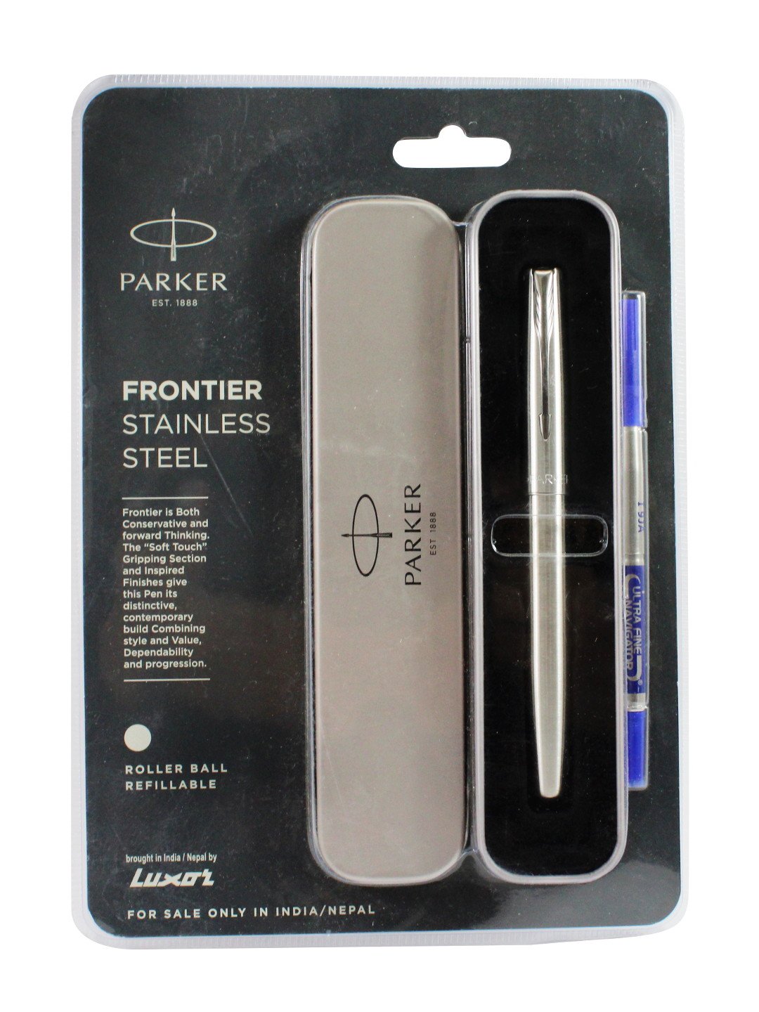 Detec™ Parker Frontier Stainless Steel Roller Ball Pen Refillable