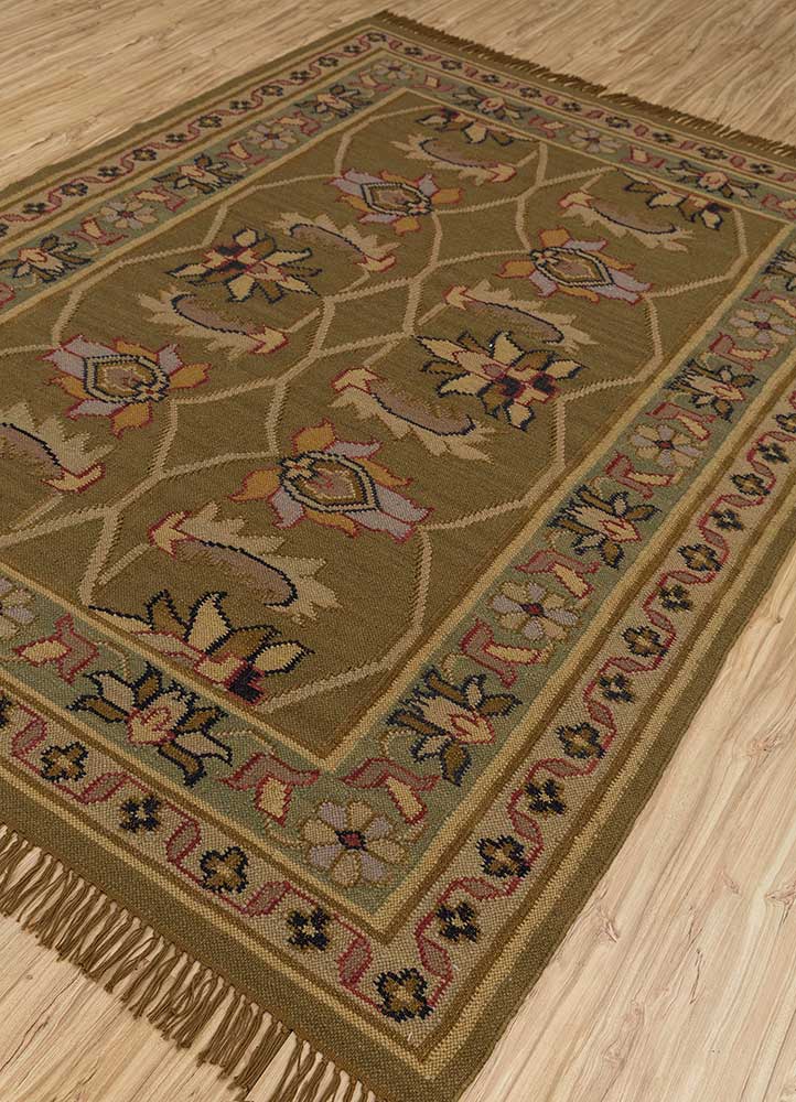 Jaipur Rugs Heritage Wool Material 5x7 ft Amber Green Color