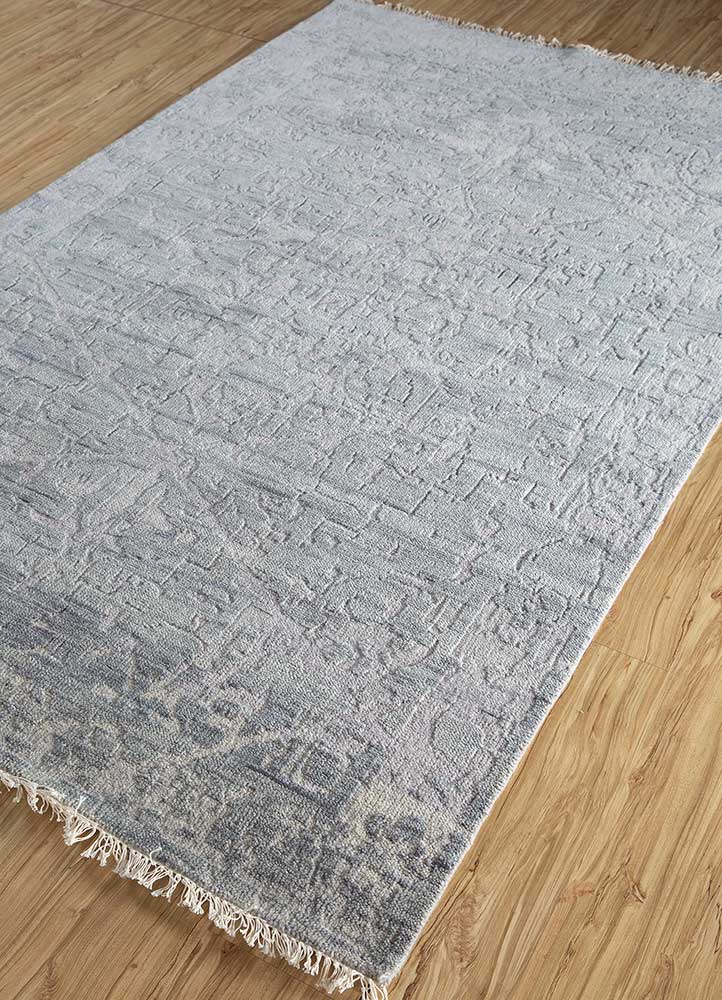 Jaipur Rugs Eden Wool Material Hand Knotted Weaving 5x8 ft  BlueBell