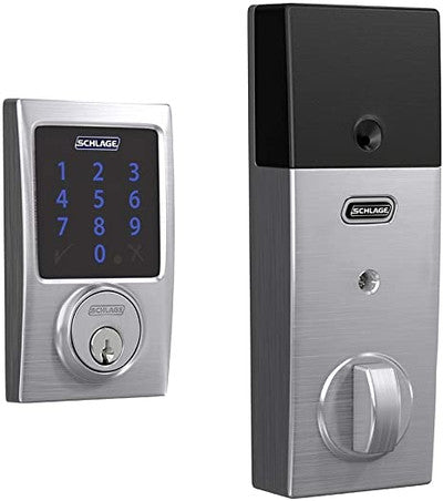 SCHLAGE BE469ZP CEN 626 Connect Smart Deadbolt With Alarm Inbuilt Century Trim