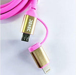 Load image into Gallery viewer, Data Cable - 3 - in - 1 Type C &amp; Micro USB &amp; Lightning Port (pink) (Pack of 8)
