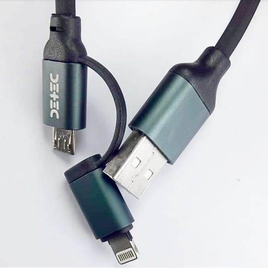 Detec Data Cable - 2-in-1 USB Type Data & Charging Cable - Lightning & Micro USB Port - Detech Devices Private Limited