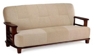 Detec™Moscow Teakwood Sofa Set With Cream Colour Cotton