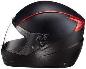 Detec™ Professional Full Face Helmet (Black & Red, Large)