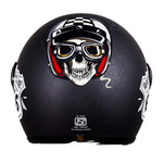 Load image into Gallery viewer, Detec™ Open Face Helmet Matt Metallic Grey Helmet Fitted with Clear Visor
