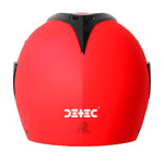 Load image into Gallery viewer, Detec™ Glossy Fluo Watermelon Helmet Fitted with Clear Visor and Extra Smoke Visor, Medium 580 MM

